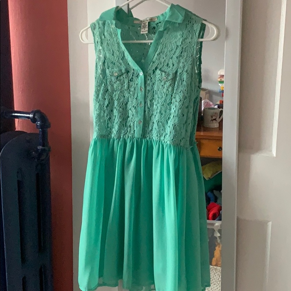 American Rag mint green lace collar dress